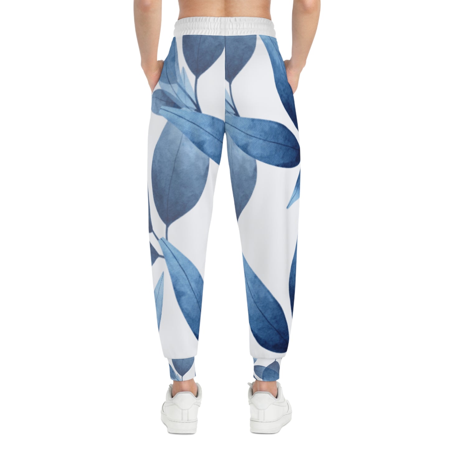 Unisex Athletic Fit Jogger Pants:  Blue Leaf Seaweed