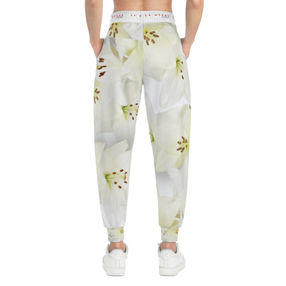 Unisex Athletic Fit Jogging Plants: Watercolor White Day Lily