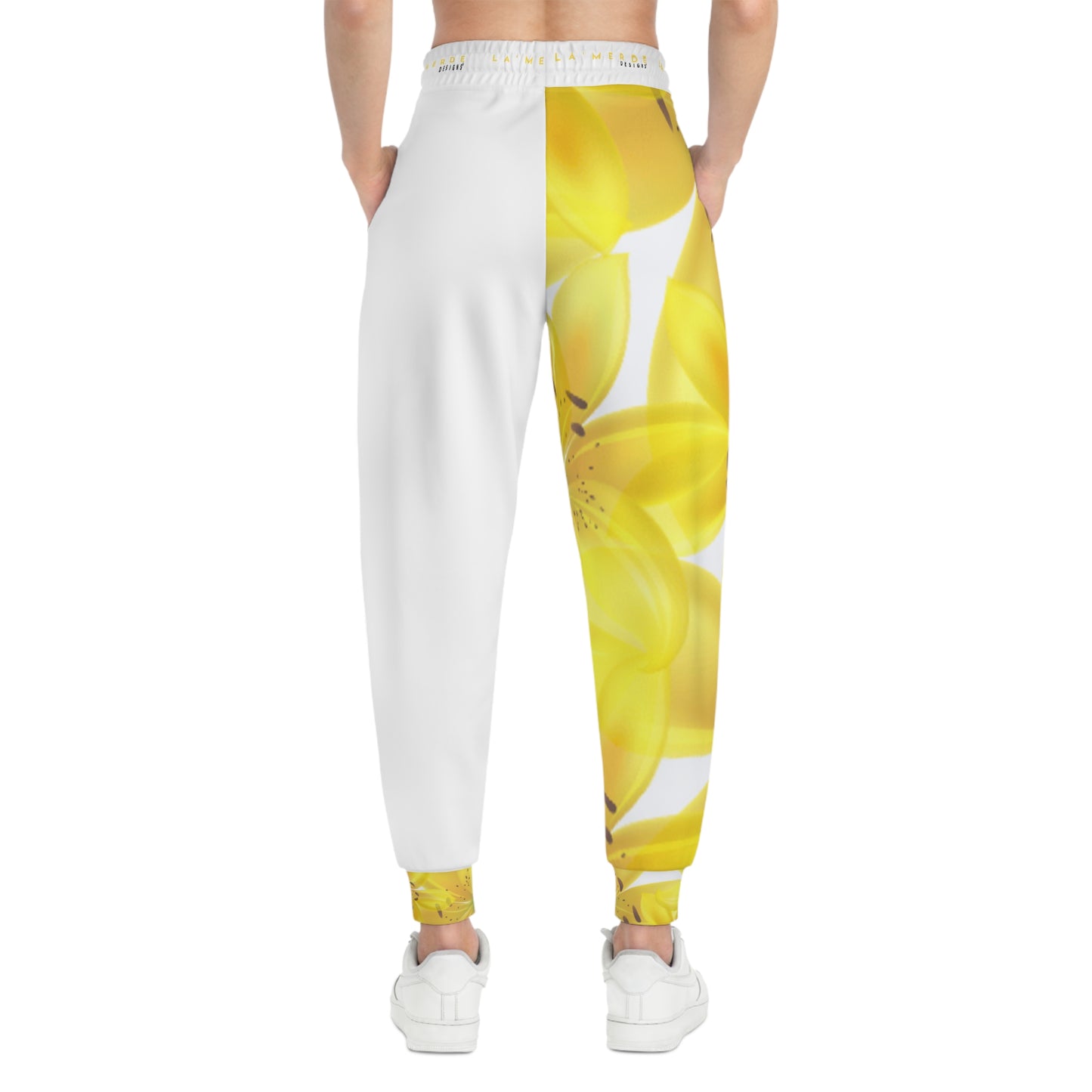 Unisex Athletic Fit Jogging Pants: Watercolor Yellow Lilium Lily