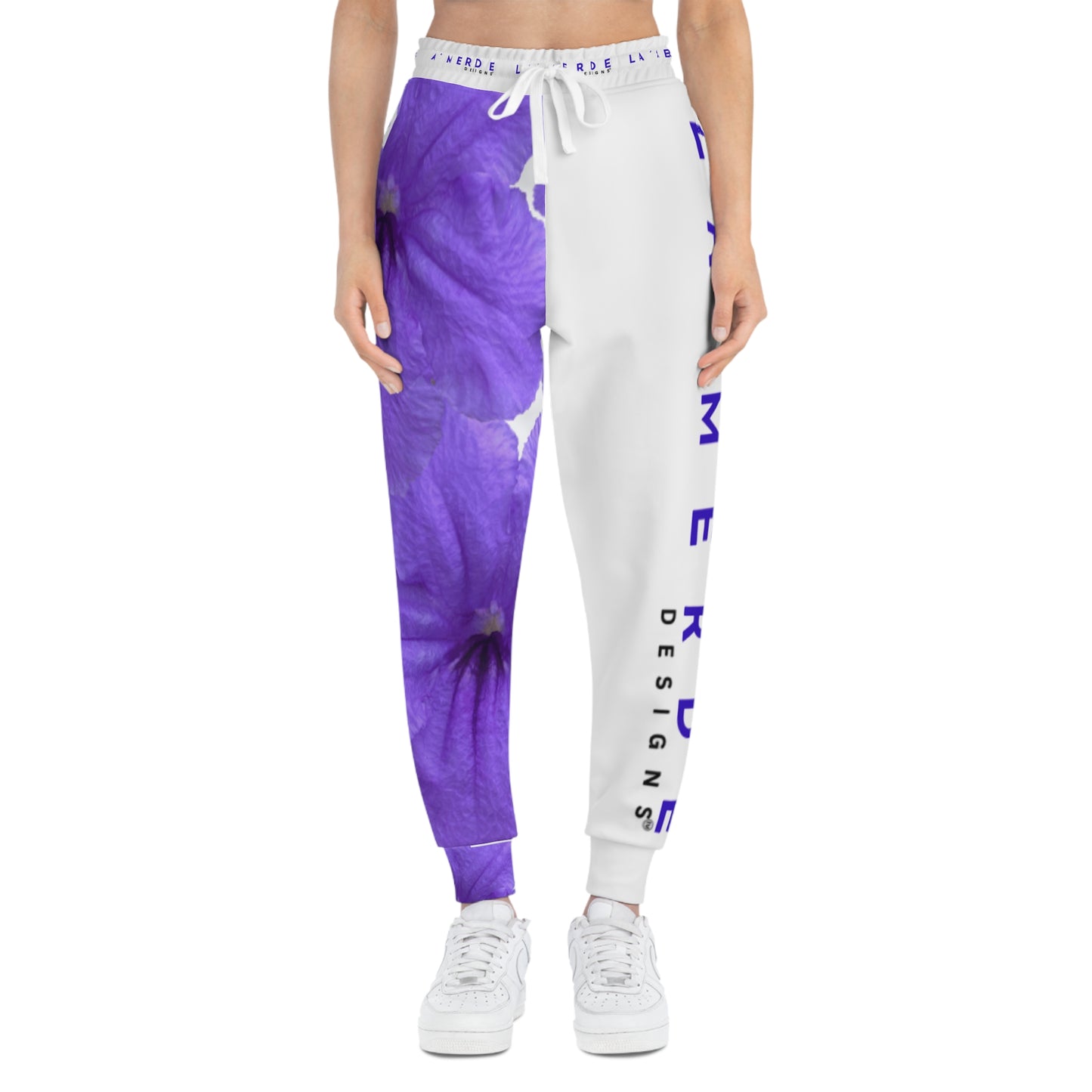 Unisex Athletic Fit Jogging Pants: Watercolor Purple Ruellia Tuberosa