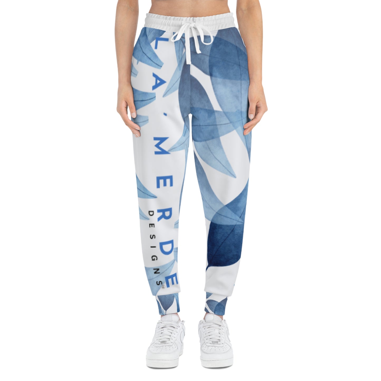 Unisex Athletic Fit Jogger Pants:  Blue Leaf Seaweed