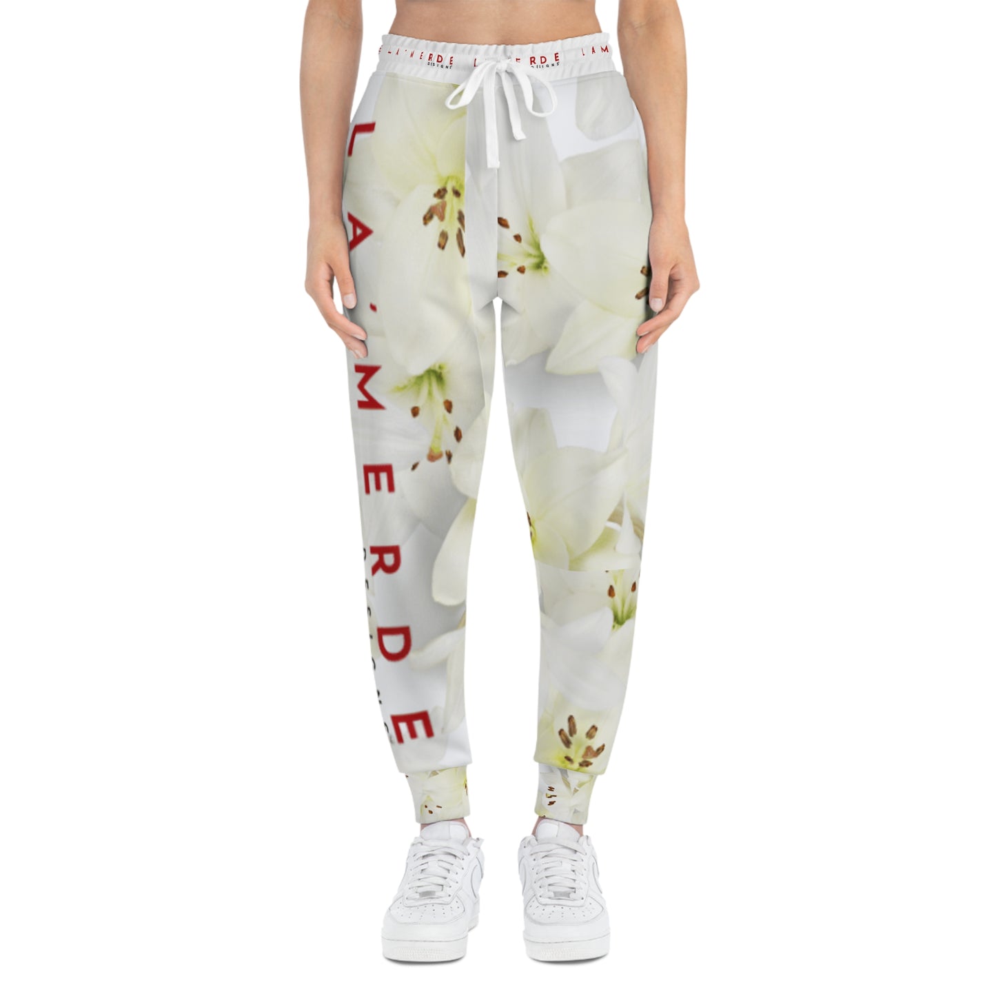 Unisex Athletic Fit Jogging Plants: Watercolor White Day Lily