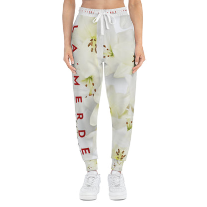 Unisex Athletic Fit Jogging Plants: Watercolor White Day Lily