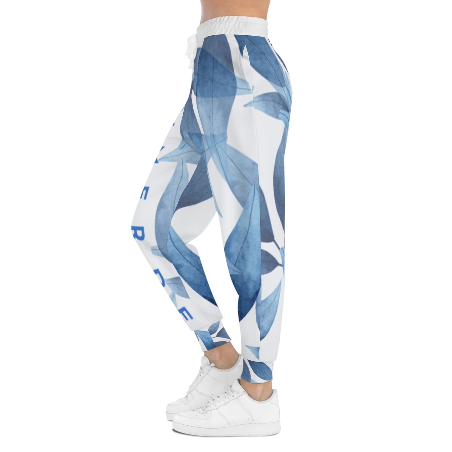Unisex Athletic Fit Jogger Pants:  Blue Leaf Seaweed