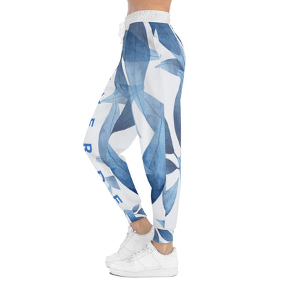 Unisex Athletic Fit Jogger Pants:  Blue Leaf Seaweed