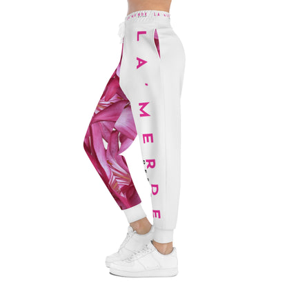 Unisex Athletic Fit Jogging Pants: Watercolor Pink Lily